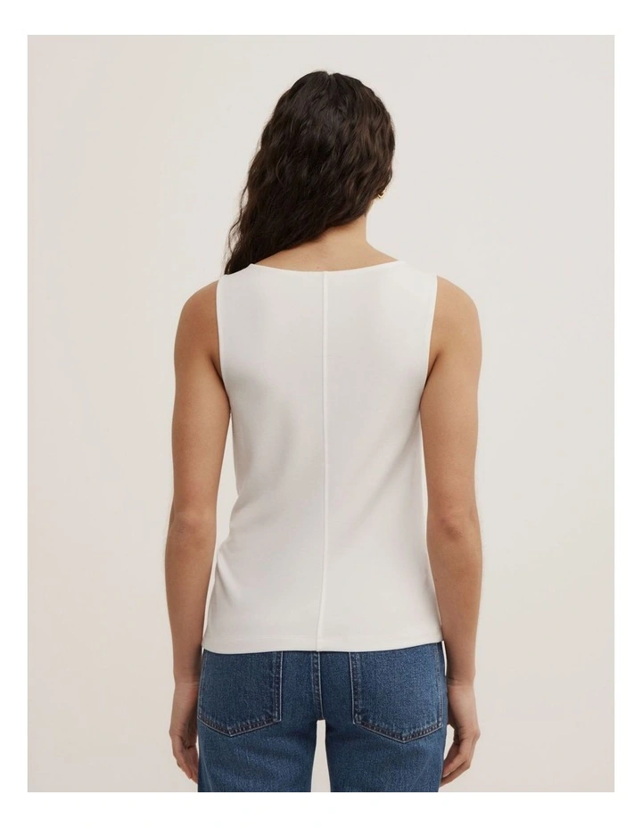 Split Detail Twist Tank in Fresh White image 4
