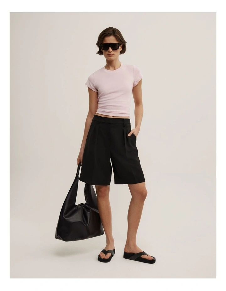 Short Sleeve Fitted T-shirt in Soft Pink image 2
