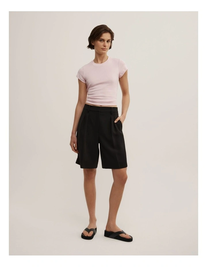 Short Sleeve Fitted T-shirt in Soft Pink image 4