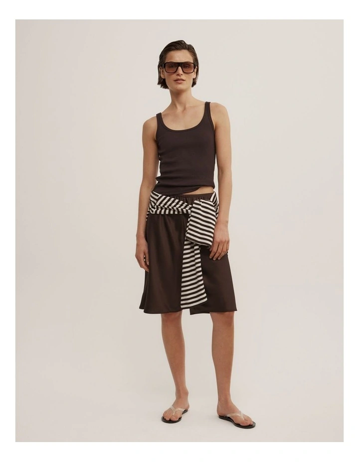 Fine Scoop Neck Tank in Espresso image 2