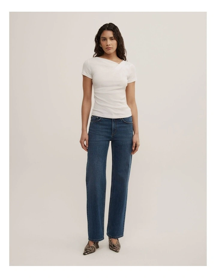 Twist Front T-shirt in Fresh White image 2