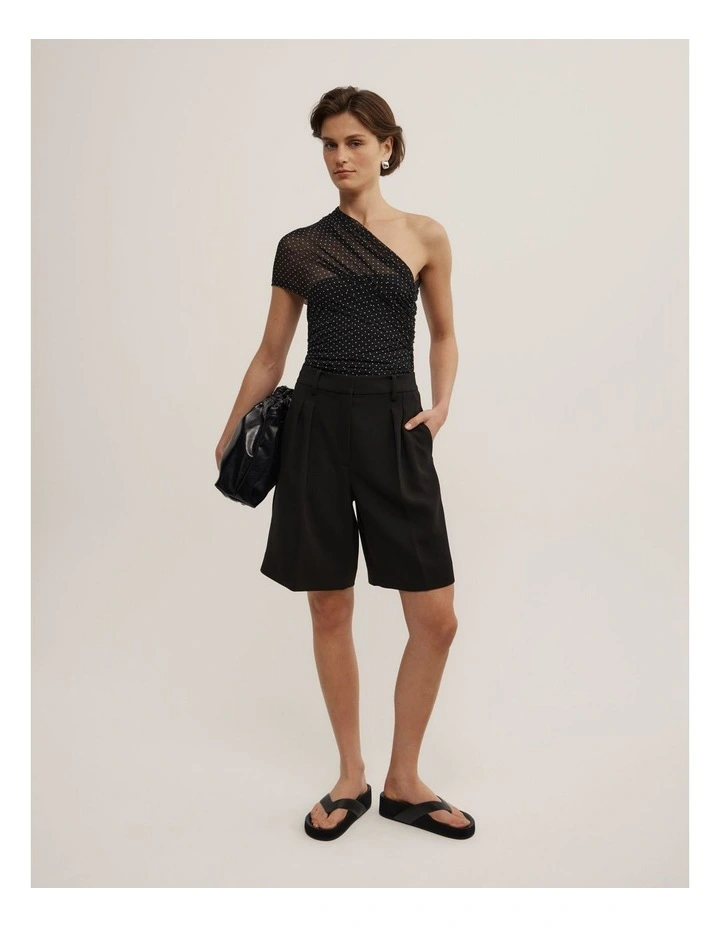 Mesh Overlay Top in Black Spot image 2