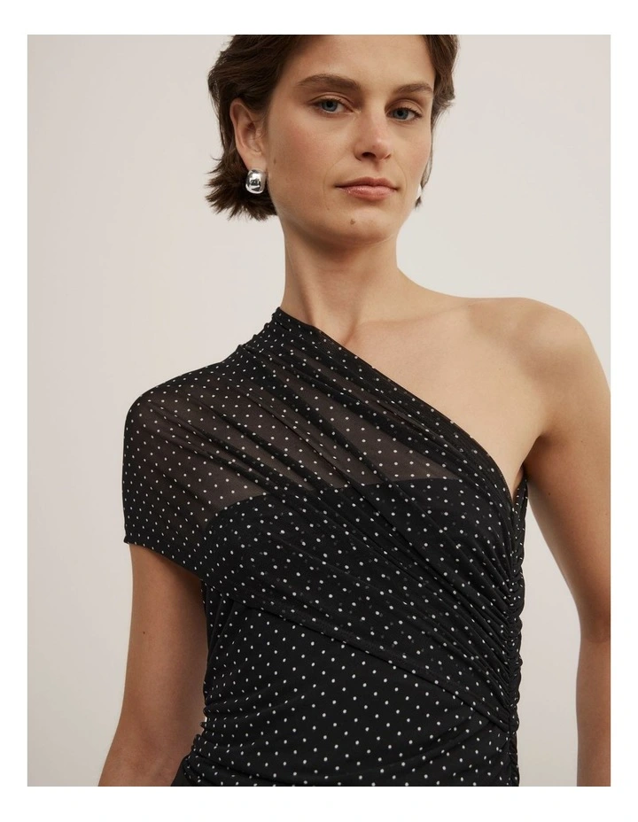 Mesh Overlay Top in Black Spot image 3