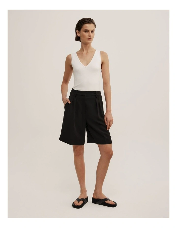 Refined V-neck Tank in Fresh White image 2
