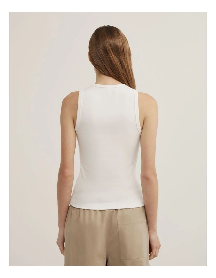 High V-neck Tank in Fresh White image 5