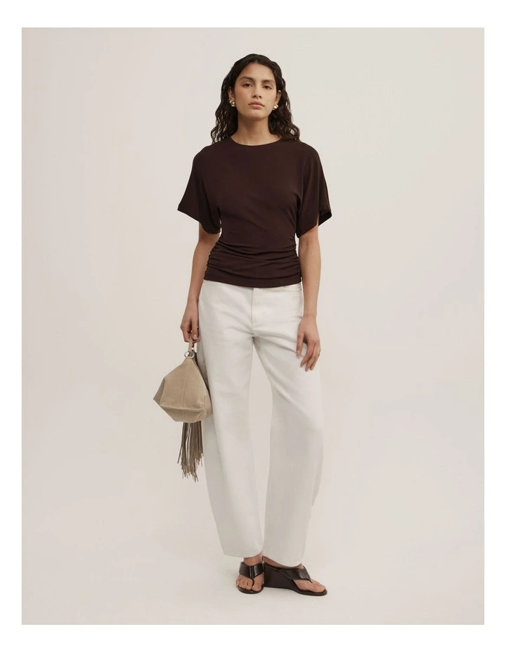 Batwing Gather T-shirt in Espresso image 2
