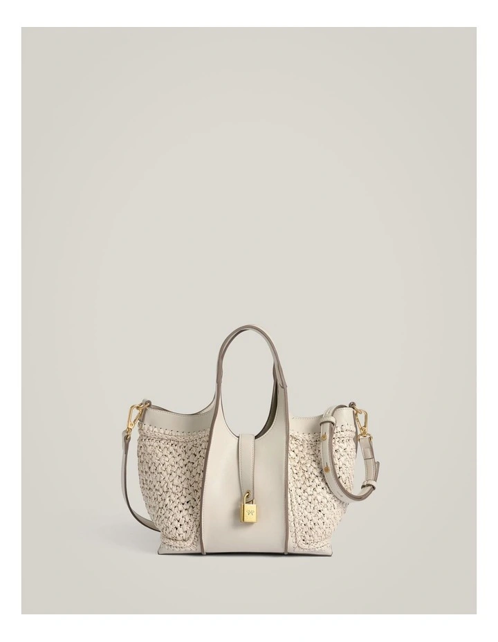Yasmin Mini Weave Bag in Chalk image 1