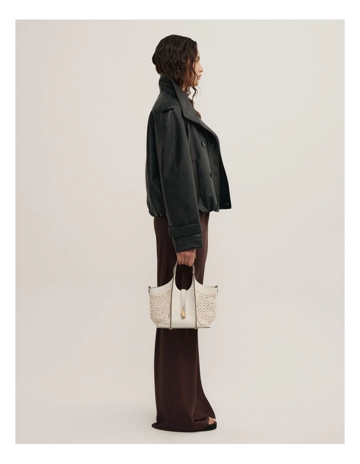 Yasmin Mini Weave Bag in Chalk image 2