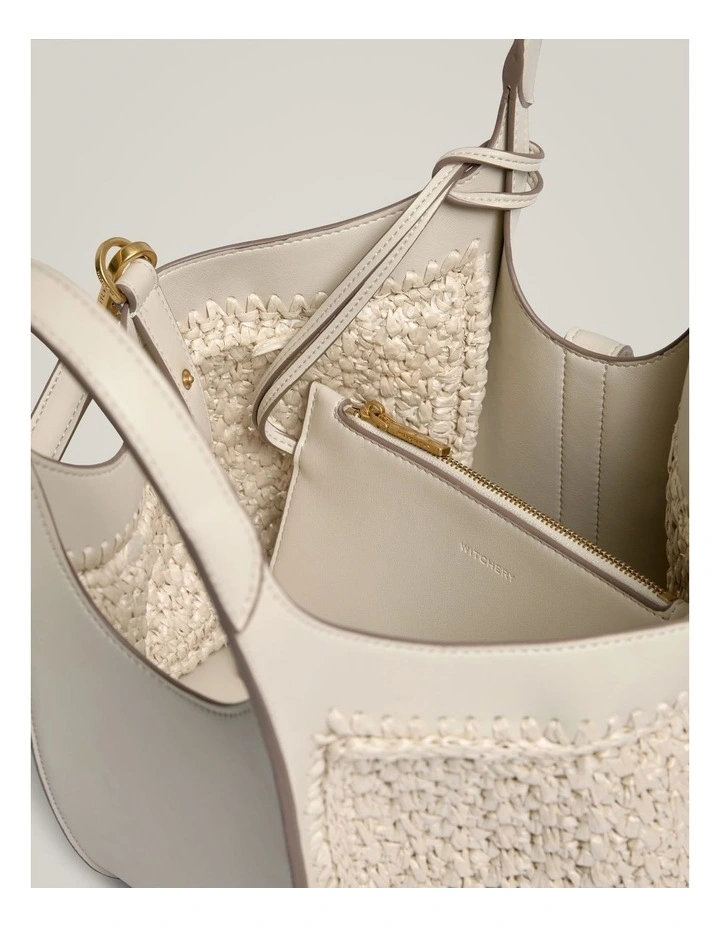 Yasmin Mini Weave Bag in Chalk image 4