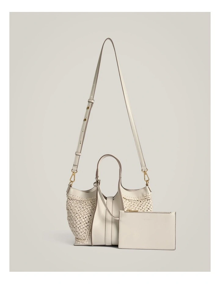 Yasmin Mini Weave Bag in Chalk image 5