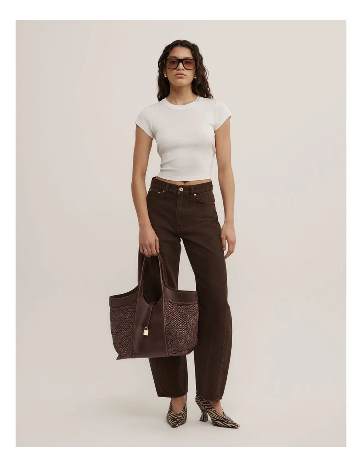Yasmin Weave Tote in Espresso image 2