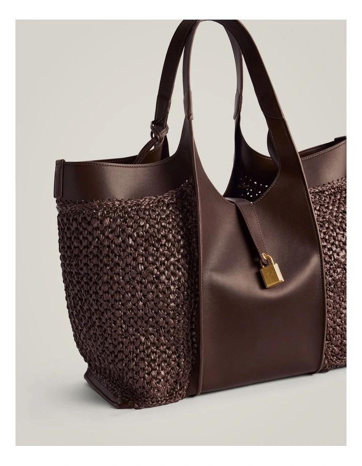Yasmin Weave Tote in Espresso image 3