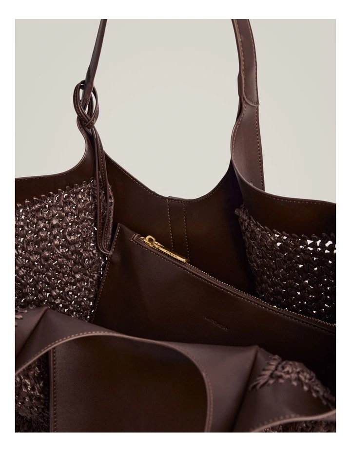 Yasmin Weave Tote in Espresso image 4
