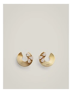 Zinnia Hoop Earrings in Satin Gold