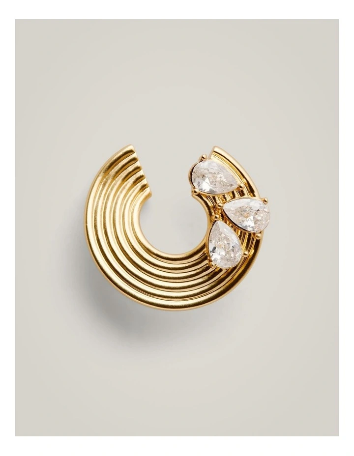 Zinnia Hoop Earrings in Satin Gold image 3