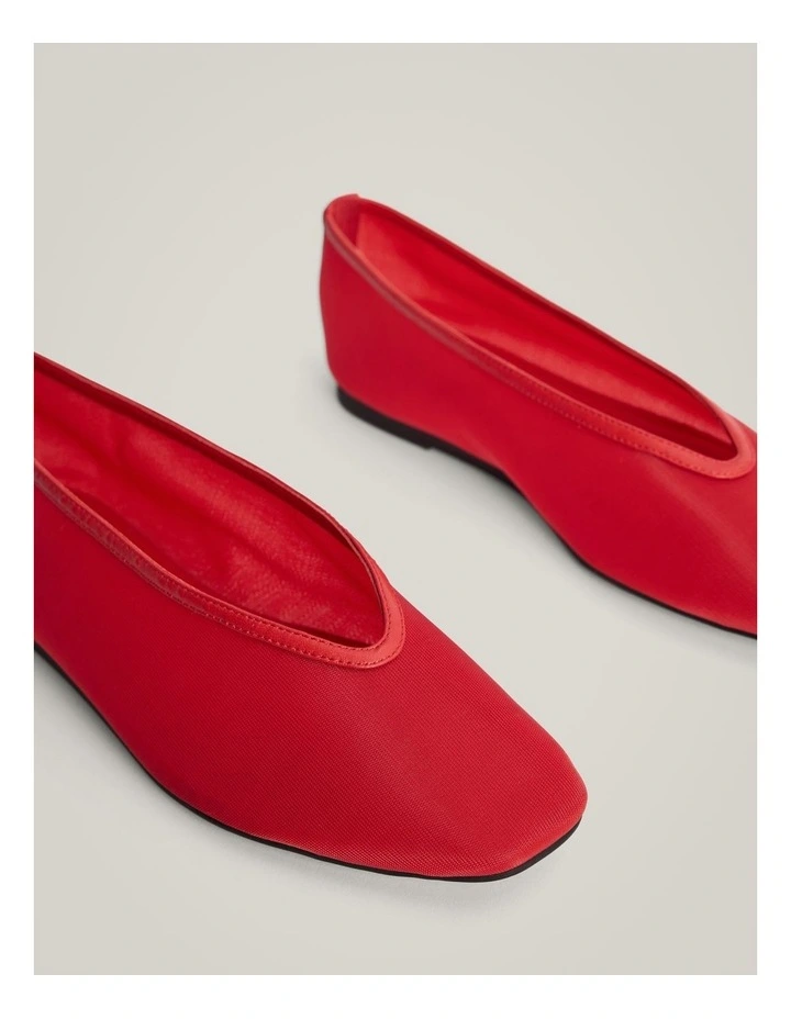 Petra Mesh Flats in Scarlet image 4