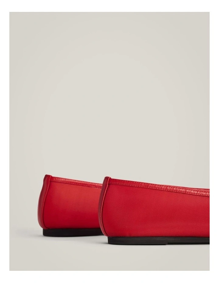 Petra Mesh Flats in Scarlet image 5