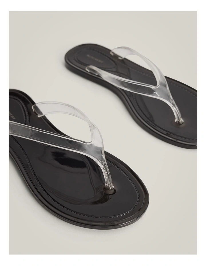 Frida Jelly Flip Flops in Black image 4