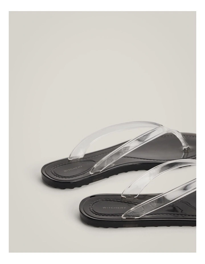 Frida Jelly Flip Flops in Black image 5
