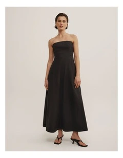 Strapless Panel Dress in Black