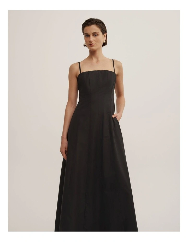 Strapless Panel Dress in Black image 2