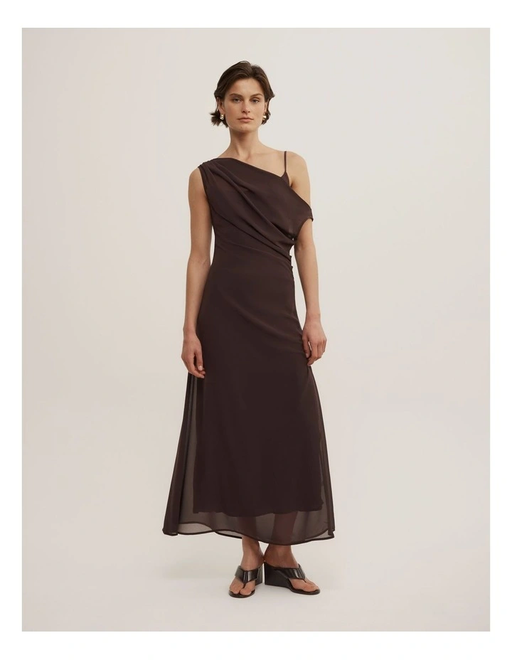 Soft Asymmetric Dress in Espresso image 1