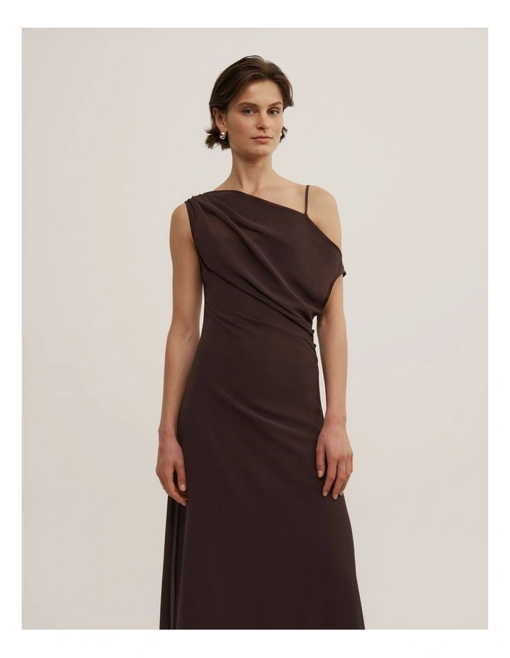 Soft Asymmetric Dress in Espresso image 2
