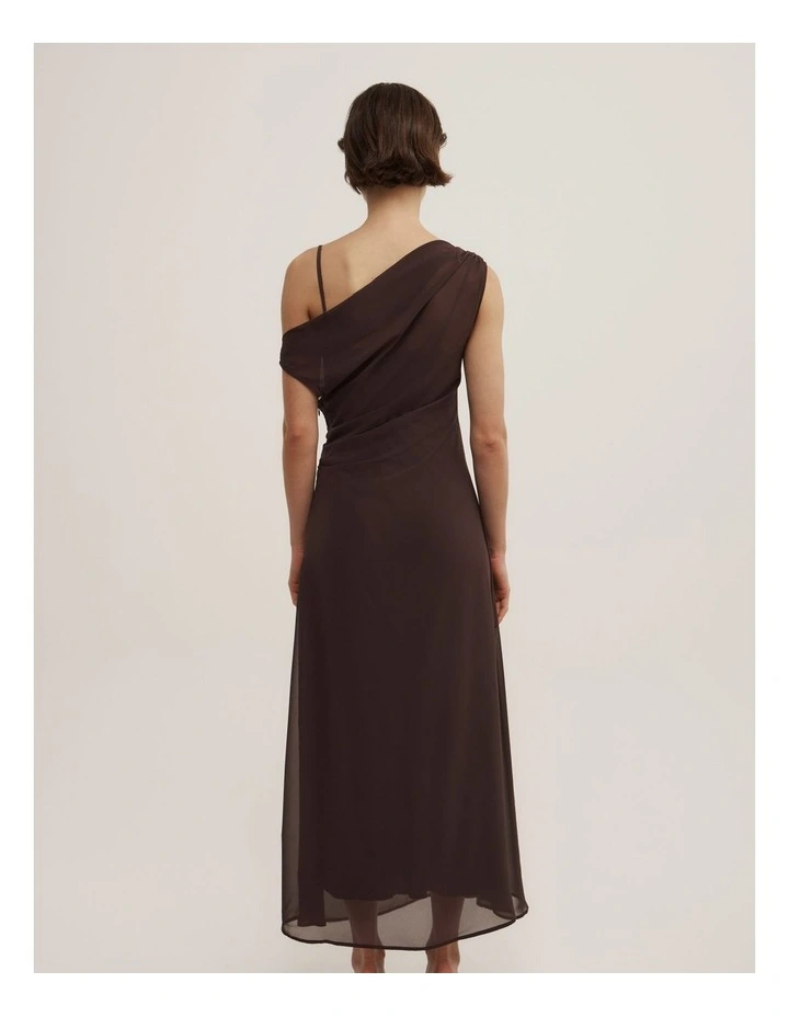 Soft Asymmetric Dress in Espresso image 4