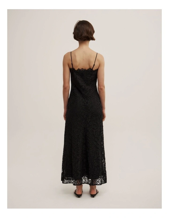 Lace Panel Dress in Black image 5