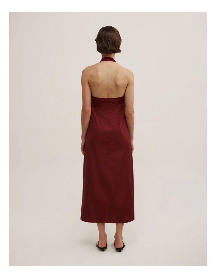 Halter Wrap Dress in Rust image 4