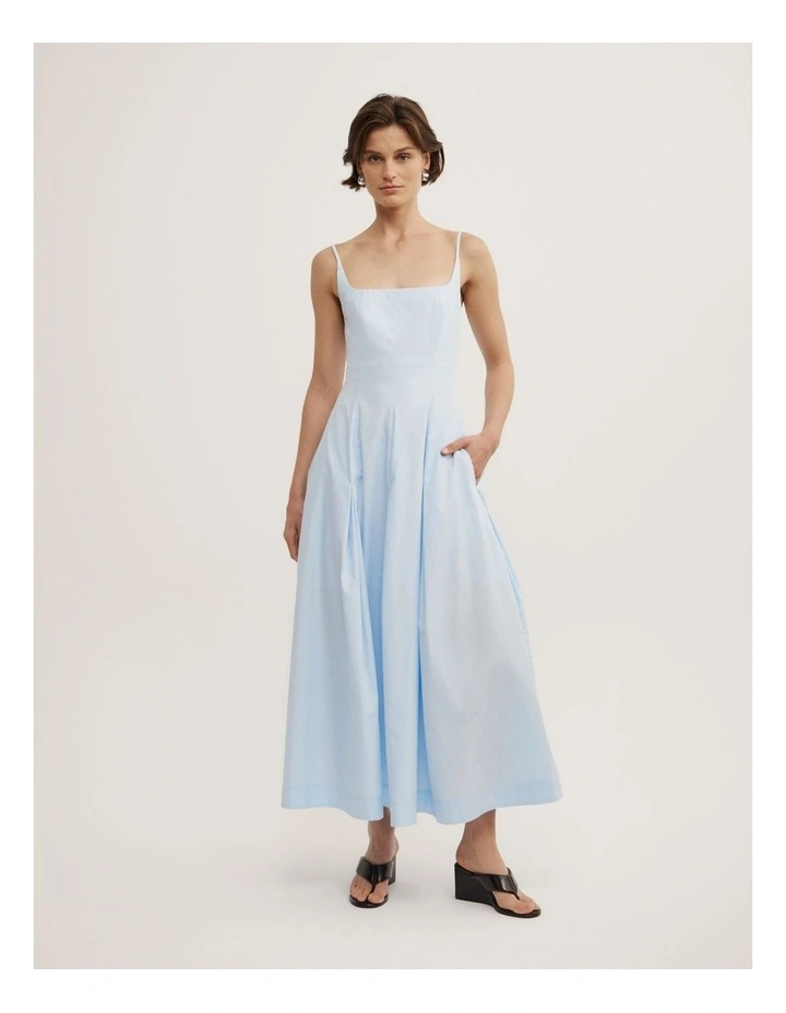 Fine Strap Panel Dress in Pale Blue image 1