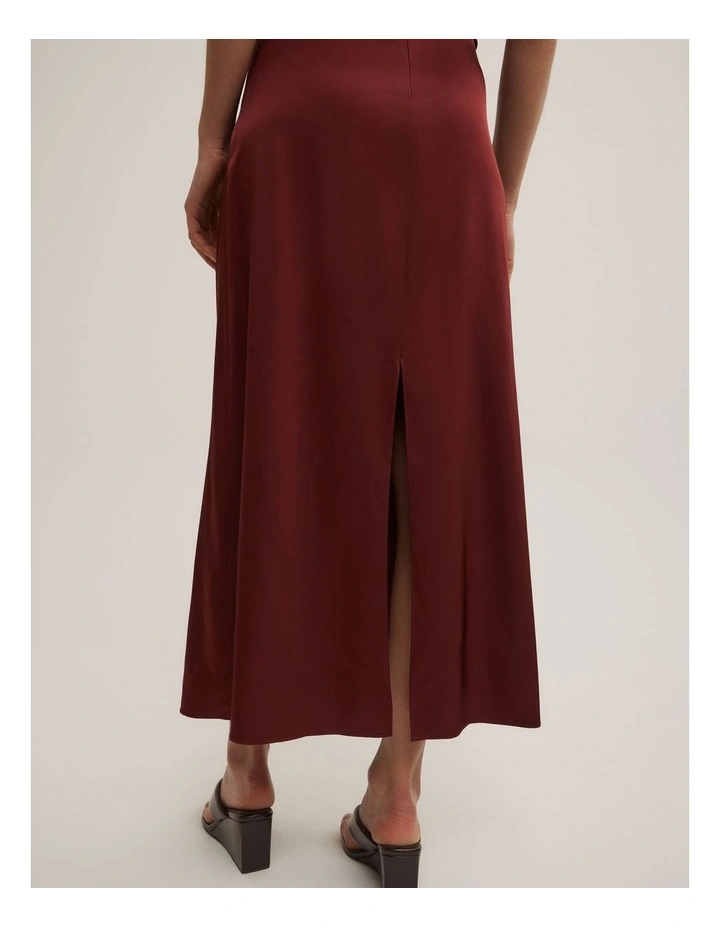 Gather Slip Dress in Rust image 4