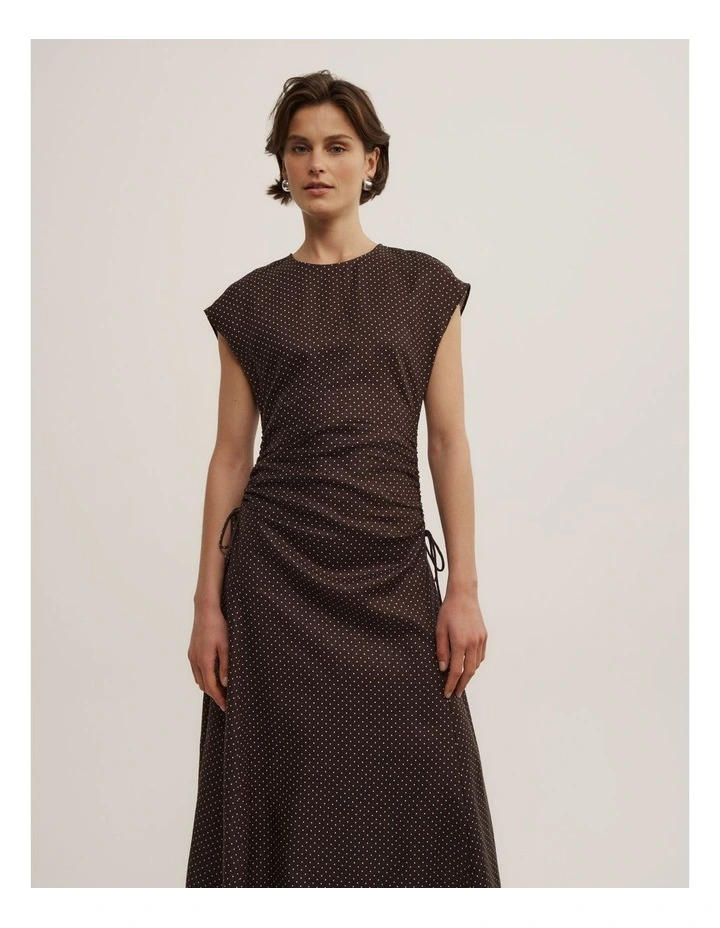 Side Gather Dress in Espresso Spot image 2