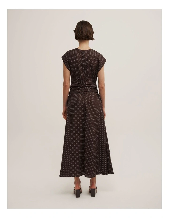 Side Gather Dress in Espresso Spot image 4