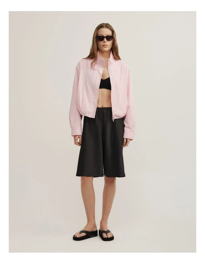Funnel Zip Through Jacket in Soft Pink image 2