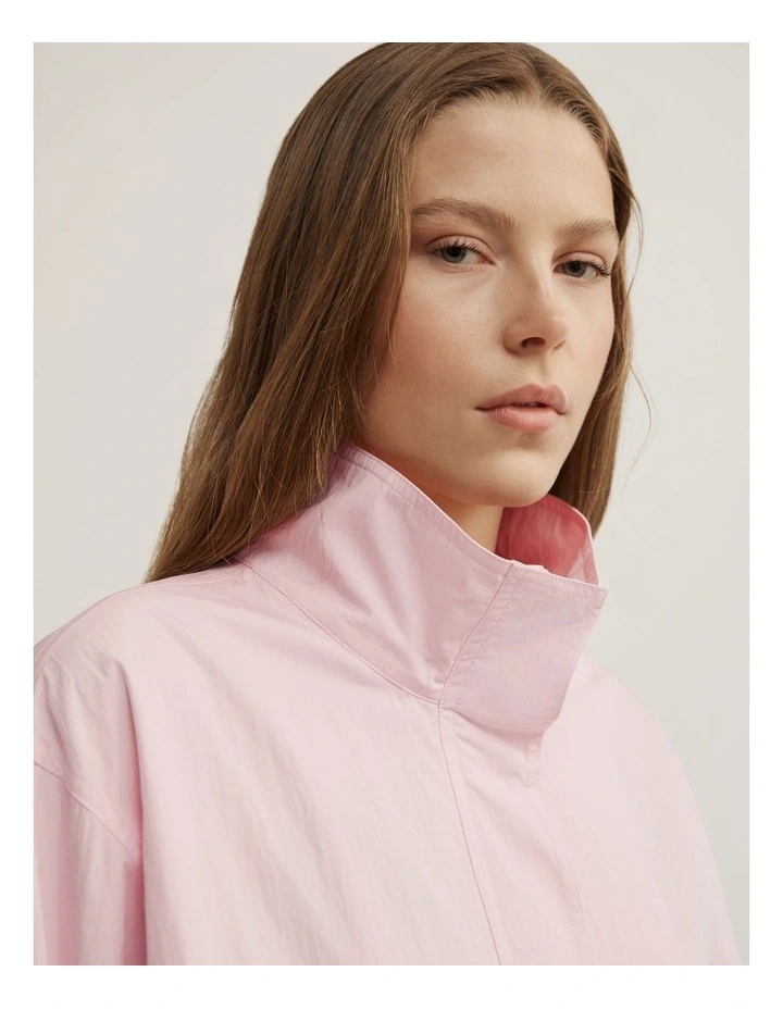 Funnel Zip Through Jacket in Soft Pink image 3