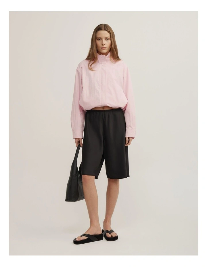 Funnel Zip Through Jacket in Soft Pink image 4