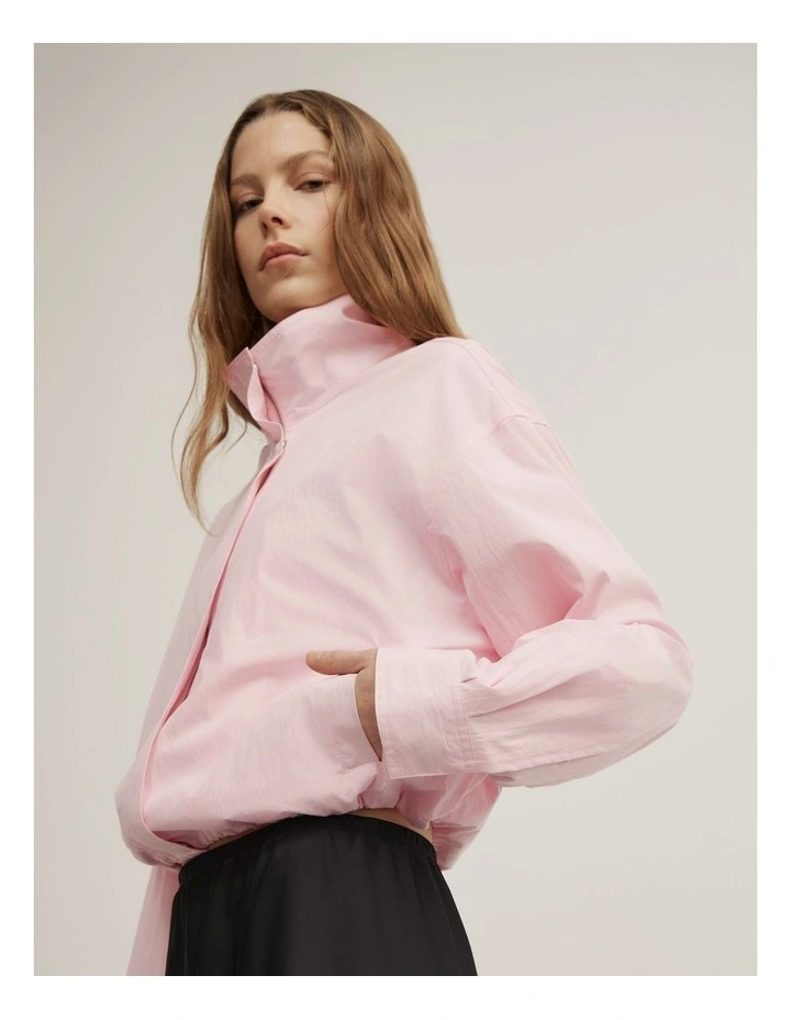 Funnel Zip Through Jacket in Soft Pink image 5