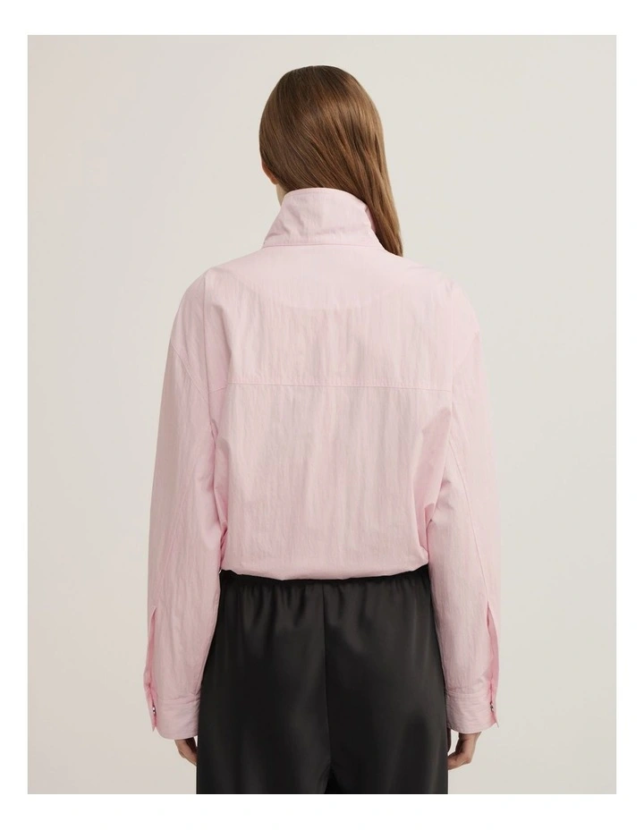 Funnel Zip Through Jacket in Soft Pink image 6