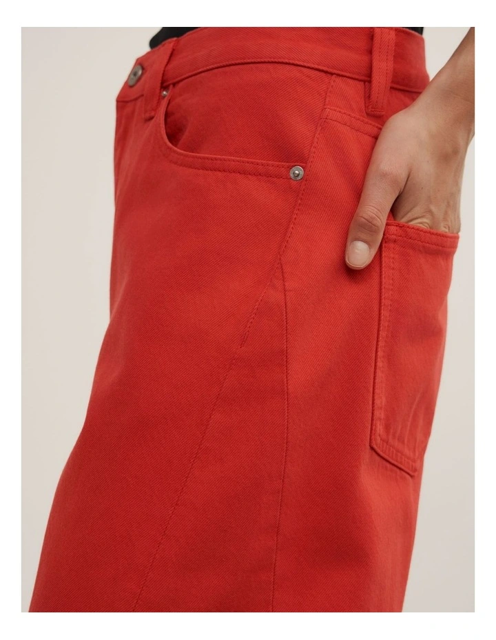 Barrel Leg Jeans in Scarlet image 3
