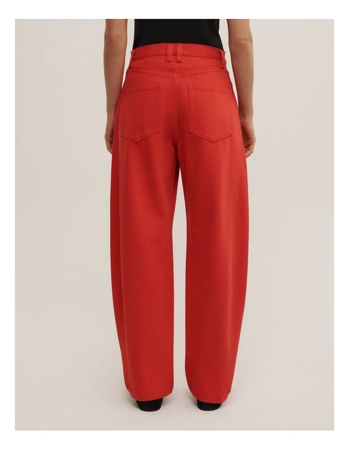 Barrel Leg Jeans in Scarlet image 4