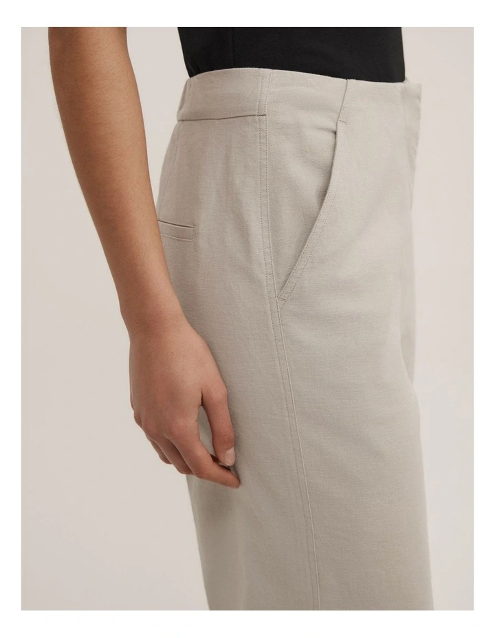 Linen Crop Pants in Ecru image 3