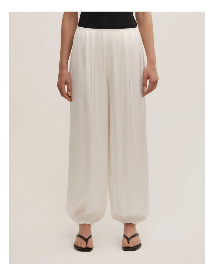 Satin Balloon Pant in Chalk image 2
