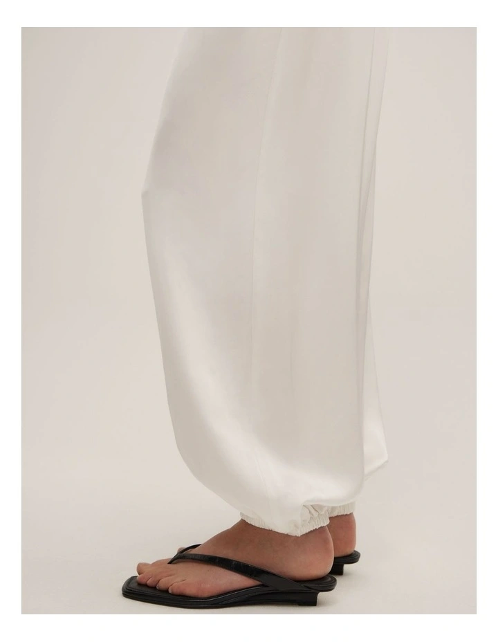 Satin Balloon Pant in Chalk image 3