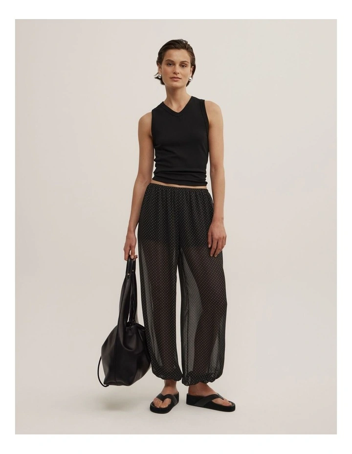 Sheer Balloon Pants in Black Spot image 1