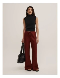 Bias Linen Pants in Rust