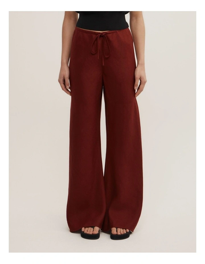 Bias Linen Pants in Rust image 2