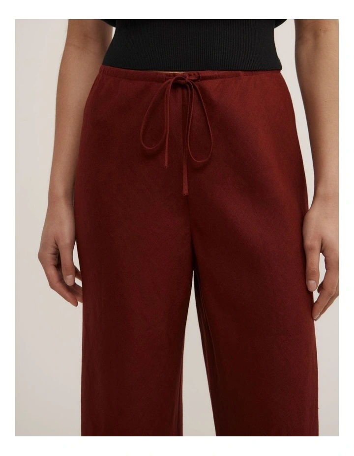 Bias Linen Pants in Rust image 3