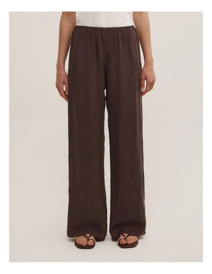Pull On Cupro Pant in Espresso image 2
