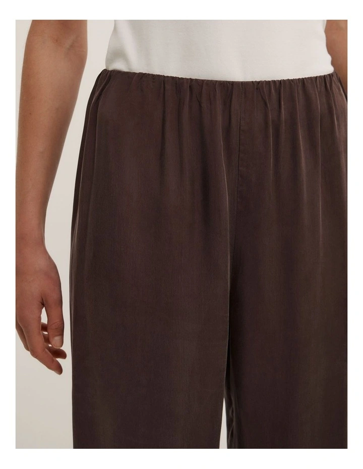 Pull On Cupro Pant in Espresso image 3